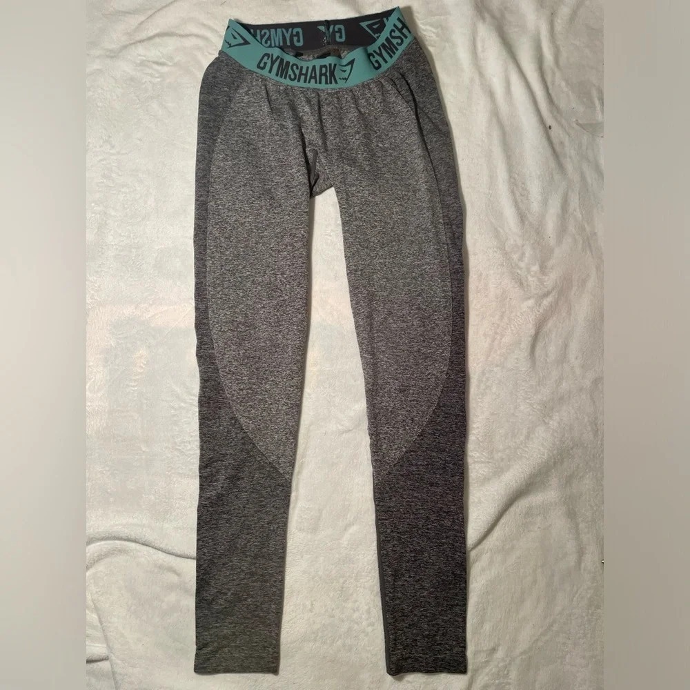 Gymshark Flex Leggings - Charcoal Marl/Dusky Teal size‎ S